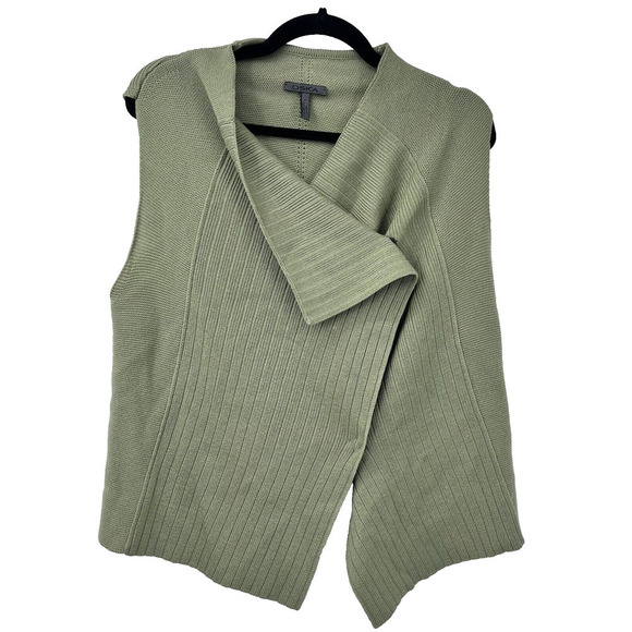 Oska Virgin Wool Waistcoat Vestigan Vest Cardigan Snap Assymetric Green Size 1 - Picture 1 of 8